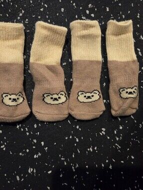 Cute Bear Dog Socks / Paw Protectors – Set of 4